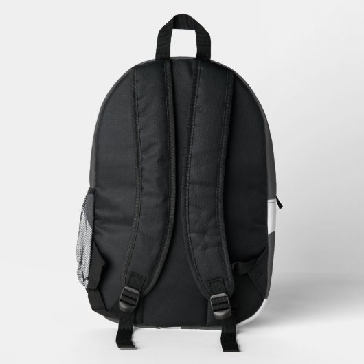 Graue und weiße Wirbel Bedruckter Rucksack (Rückseite)