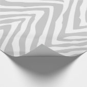 Graue und weiße Zebrastreifen Tierdruck Geschenkpapier (Ecke)