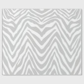 Graue und weiße Zebrastreifen Tierdruck Geschenkpapier (Flach)
