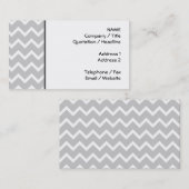Graue und weiße Zickzack-Streifen Visitenkarte (Vorne/Hinten)