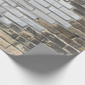 Graue und weiße Ziegelwand Geschenkpapier (Ecke)