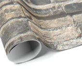 Graue und weiße Ziegelwand Geschenkpapier (Rolleneckpunkt)