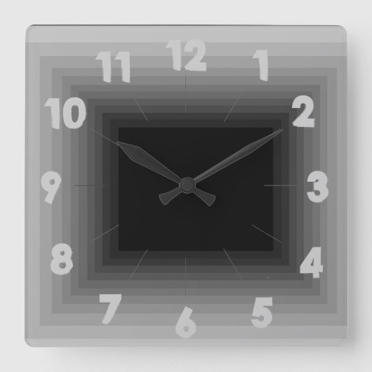 Graue Unendlichkeits-Entwurfs-Uhr 4 Quadratische Wanduhr (Vorderseite)
