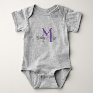 Graue Unisex-Bezeichnung für Baby Monogramm minima Strampler