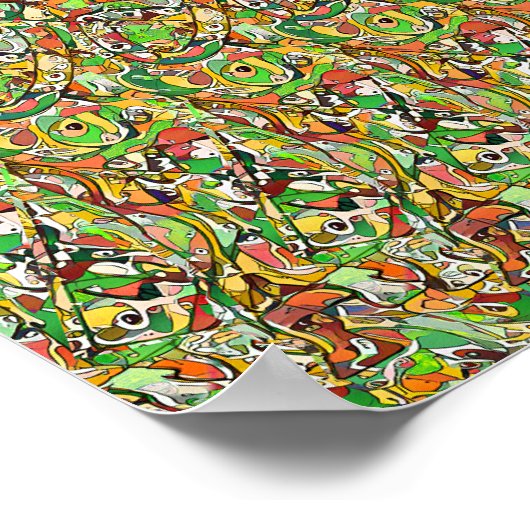 Graue Unschärfe - versteckter 3D-Druck Poster (Ecke)