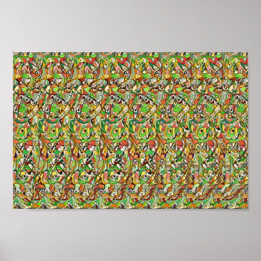 Graue Unschärfe - versteckter 3D-Druck Poster (Vorne)