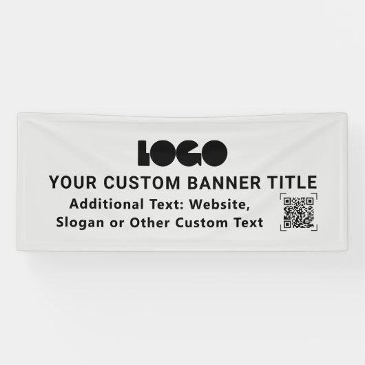 Graue Unternehmen QR Promo Custom 2,5x6 Banner (Horizontal)