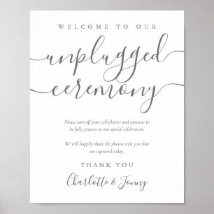 Graue Unterschrift Schrift Unplugged Zeremonie Sch Poster