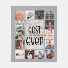 Graue Väter Tag Foto Collage Fleece Blanket