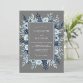 Graue verfeinerte Winterhochzeit Einladung (Stehend Vorderseite)