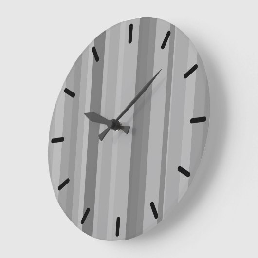 Graue vertikale Streifen Große Wanduhr (Winkel)