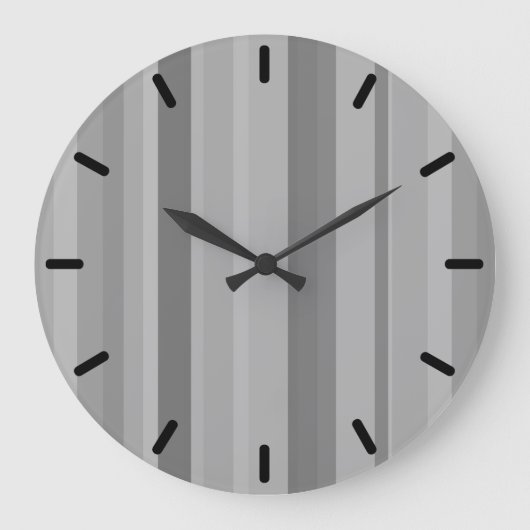 Graue vertikale Streifen Große Wanduhr (Vorderseite)