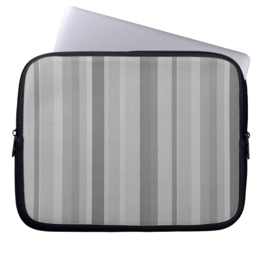 Graue vertikale Streifen Laptopschutzhülle (Vorderseite)