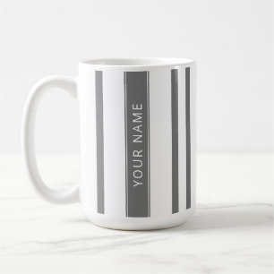 Graue vertikale Streifen mit der Tasse Ihres Namen