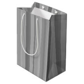 Graue vertikale Streifen Mittlere Geschenktüte (Rückseite Schrägansicht)