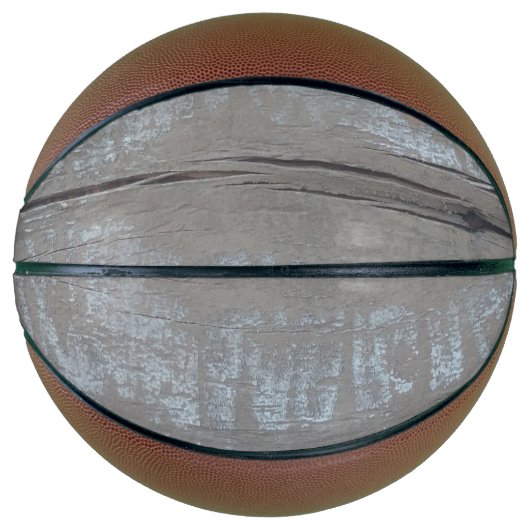 graue, verwitterte Holzplatten Basketball (Vorderseite)