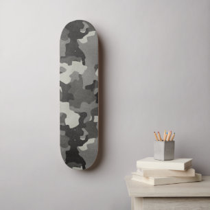 Graue Vintage Camouflage Realistischer Verschleiße Skateboard