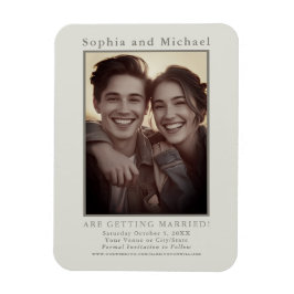 Graue Vintage Lässige Hochzeit Save the Date Neutr Magnet