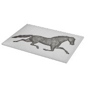 Graue Vintage-Pferd-Trab-Kunstglas Schneidebrett (Ecke)