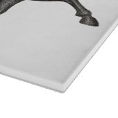Graue Vintage-Pferd-Trab-Kunstglas Schneidebrett (Ecke)