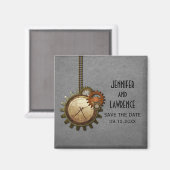 Graue Vintage Uhr Speichern Sie das Datumsfenster Magnet (Vorderseite/Rückseite)