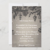 Graue Vintage Weihnachtszeit Party Einladung (Vorderseite)