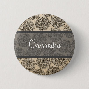 Graue Vintage Zinnia-Taste Button