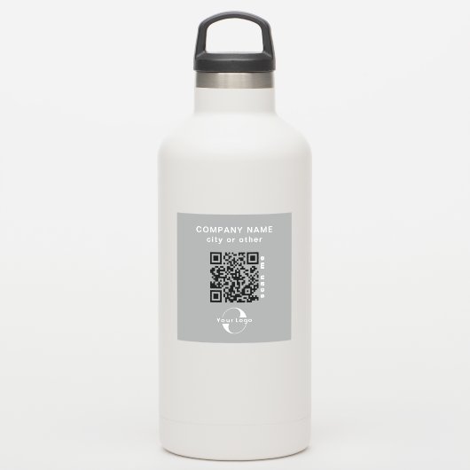 Graue Vinyl Quadratzoll QR Code Wasser Flasche Aufkleber (Wassserflasche)