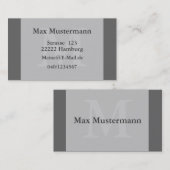 Graue Visitenkarte mit Wasserzeichen (Vorne/Hinten)