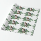 Graue Vögel auf Kiefernkone Geschenkpapier (Ungerollt)