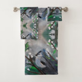 Graue Vögel Badhandtuch Set (Insitu)