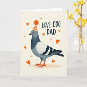 Graue Vogel Liebe Gurrt Papa Karte (Gelbe Blume)
