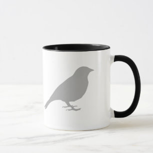 Graue Vogel-Tasse Tasse