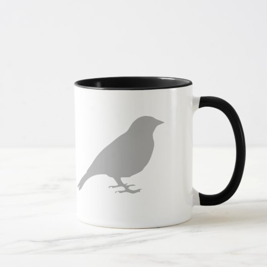 Graue Vogel-Tasse Tasse (Rechts)