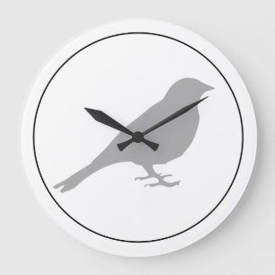 Graue Vogelklemme Große Wanduhr