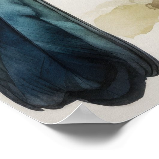 Graue Vogelkunst-Plakat Poster (Ecke)