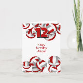 Graue Volleyball-Kinder haben Geburtstag Karte (Vorderseite)