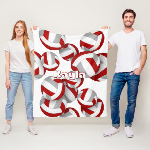 Graue Volleyballs Mädcheneinrichtung Fleecedecke