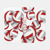 Graue Volleyballs Mädcheneinrichtung Fleecedecke (Vorderseite (Horizontal))