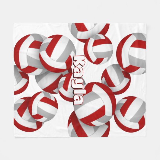 Graue Volleyballs Mädcheneinrichtung Fleecedecke (Vorderseite (Horizontal))
