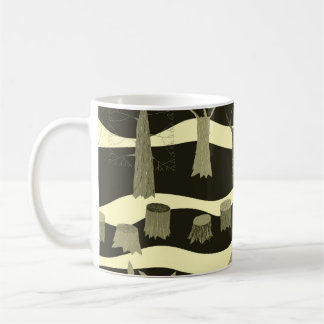 Graue Waldtapestry: Baummuster. Kaffeetasse