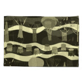 Graue Waldtapestry: Baummuster. Kissenbezug (Rückseite)
