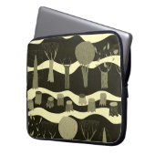 Graue Waldtapestry: Baummuster. Laptopschutzhülle (Vorderseite Links)