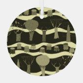 Graue Waldtapestry: Baummuster. Ornament Aus Glas (Rückseite)