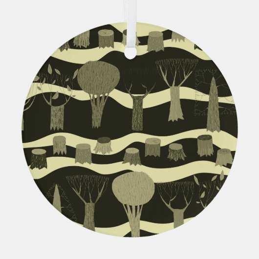 Graue Waldtapestry: Baummuster. Ornament Aus Glas (Rückseite)