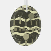 Graue Waldtapestry: Baummuster. Ornament Aus Glas (Vorderseite Rechts)
