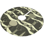 Graue Waldtapestry: Baummuster. Polyester Weihnachtsbaumdecke (Schrägansicht)