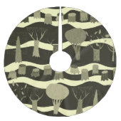 Graue Waldtapestry: Baummuster. Polyester Weihnachtsbaumdecke (Vorderseite)