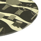 Graue Waldtapestry: Baummuster. Schneidebrett (Ecke)