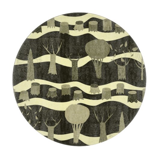 Graue Waldtapestry: Baummuster. Schneidebrett (Vorderseite)